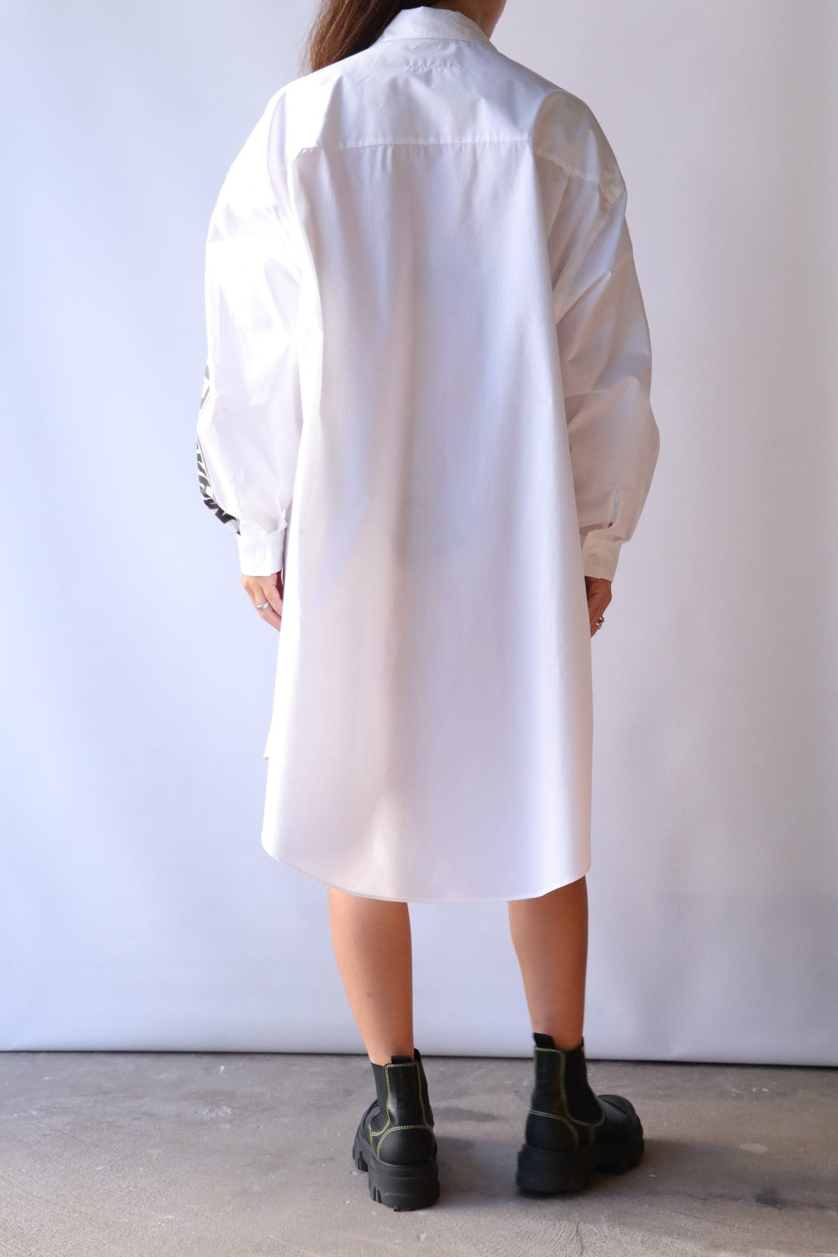 MM6 Maison Margiela Motocross Logo Shirt Dress - White/Black