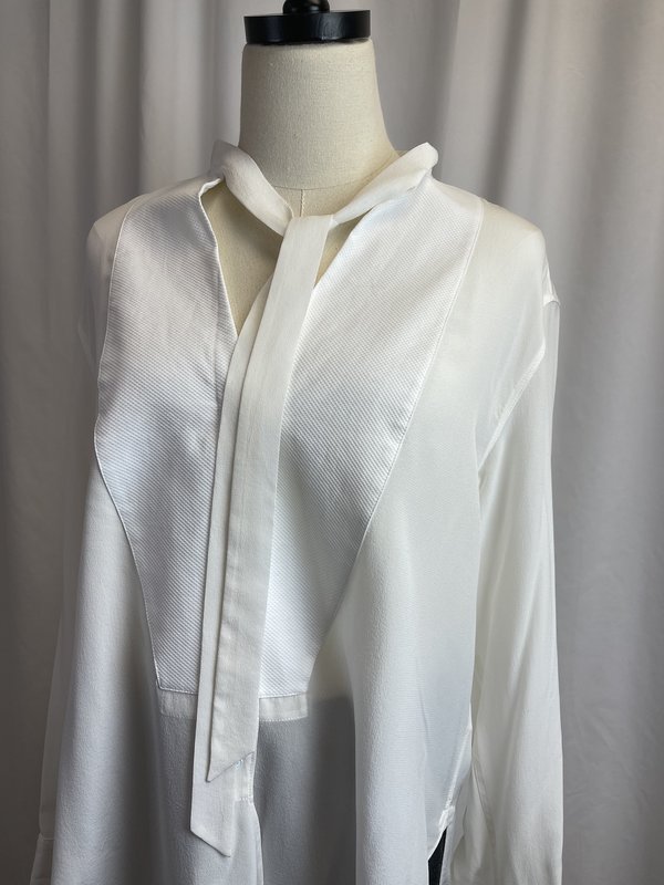 white silk button up