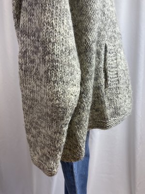 Vintage Chunky Knit Wool Hoodie - cream/tan Vintage Chunky Knit Wool Hoodie - cream/tan