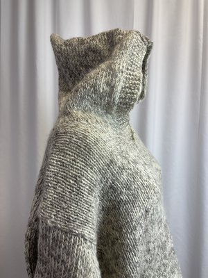 Vintage Chunky Knit Wool Hoodie - cream/tan Vintage Chunky Knit Wool Hoodie - cream/tan