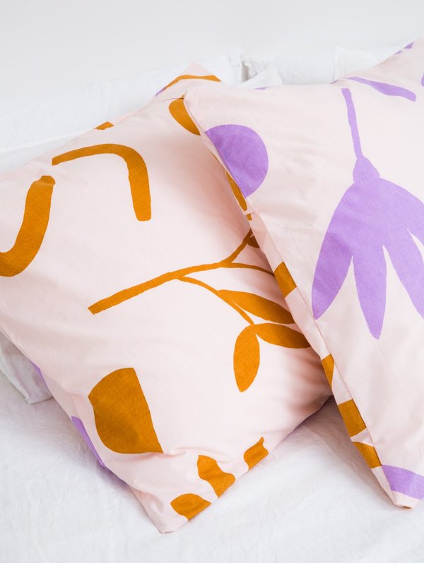 Mosey Me Floral Dreams Euro Pillowcase Set - Lavender & Mustard Mosey Me Floral Dreams Euro Pillowcase Set - Lavender & Mustard