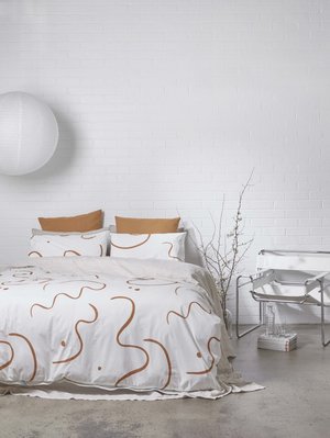 Mosey Me Salento Quilt Cover Set - Blue & Clay Mosey Me Salento Quilt Cover Set - Blue & Clay