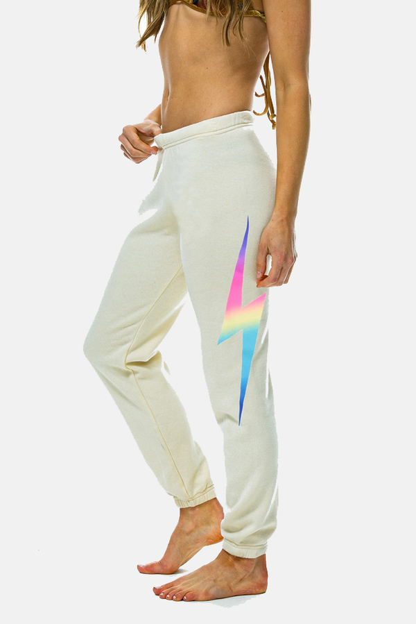 Aviator Nation Bolt Sweatpant - White/Pink Aviator Nation Bolt Sweatpant - White/Pink