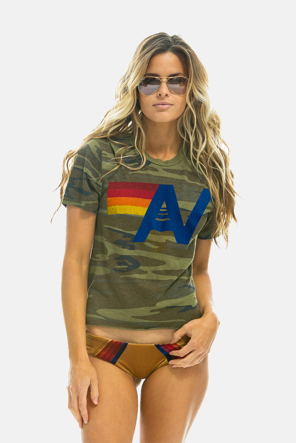 Aviator Nation AV Logo Boyfriend T-Shirt - Camo Aviator Nation AV Logo Boyfriend T-Shirt - Camo