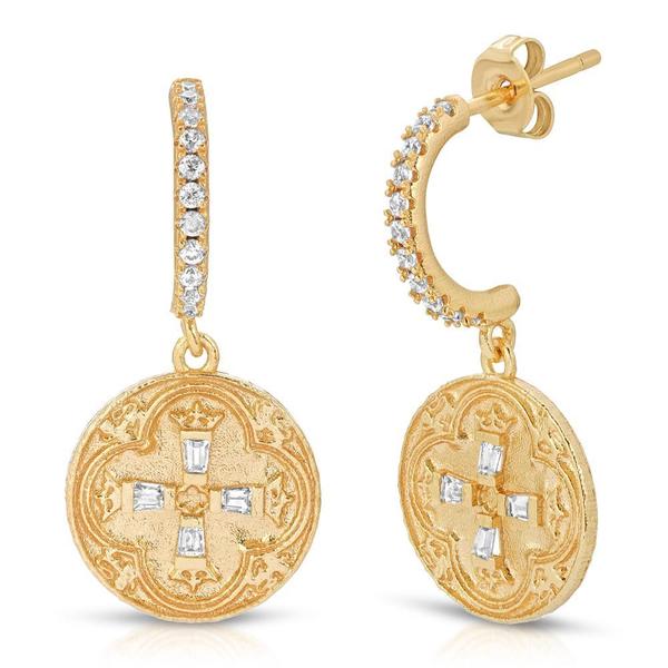 Joy Dravecky Dominique Coin Huggie Earrings - Gold Joy Dravecky Dominique Coin Huggie Earrings - Gold