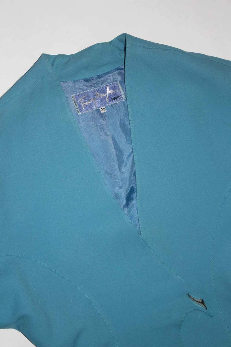 Vintage Thierry Mugler Blazer - Aqua Blue | Garmentory