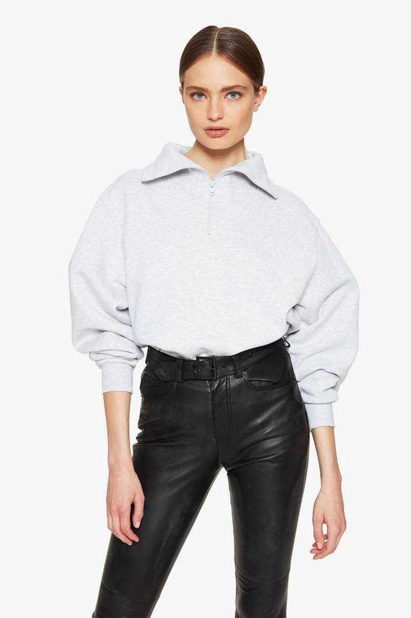 Anine Bing Jalen Sweatshirt Heather Grey Garmentory