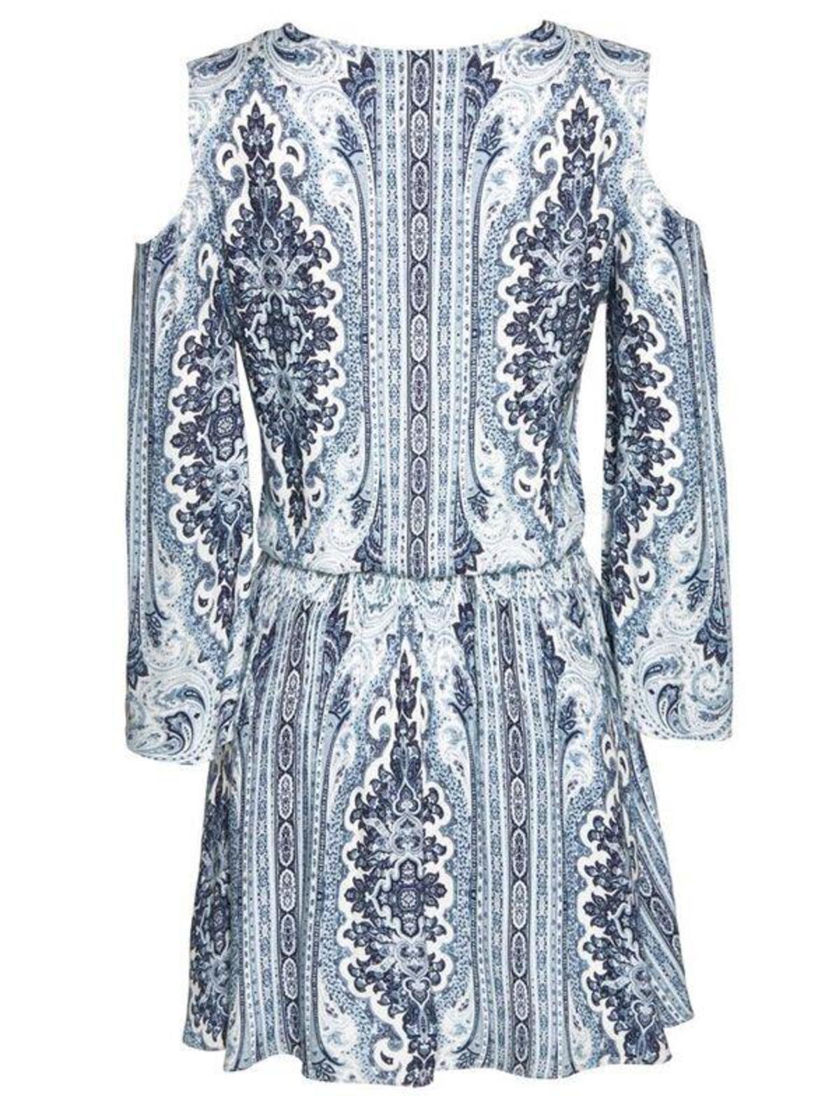 Alice + Olivia Jolene Cold Shoulder Dress - Palace Paisley - Image 4 of 4