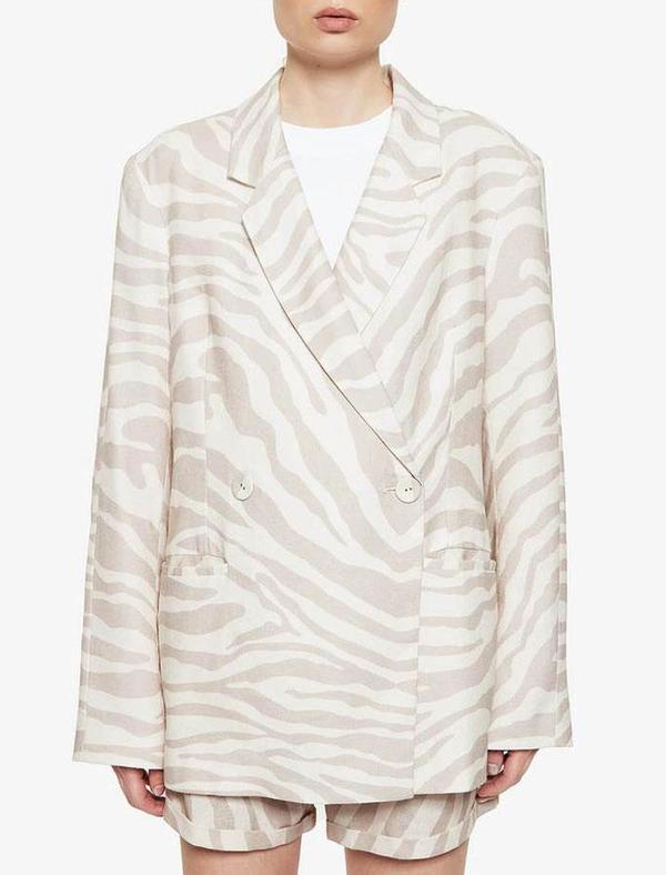 Anine Bing Kaia Blazer - sand zebra Anine Bing Kaia Blazer - sand zebra