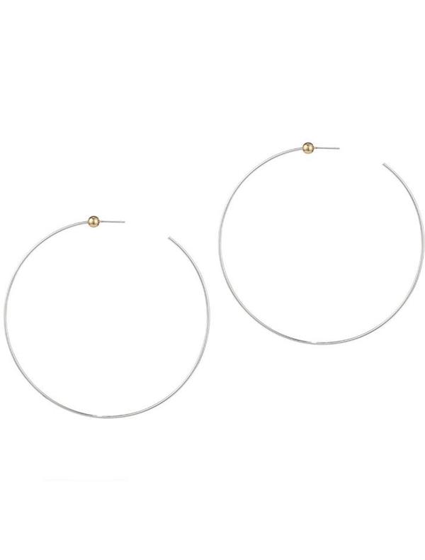 Jenny Bird Large Icon Hoops - Silver/14K gold-dipped brass Jenny Bird Large Icon Hoops - Silver/14K gold-dipped brass