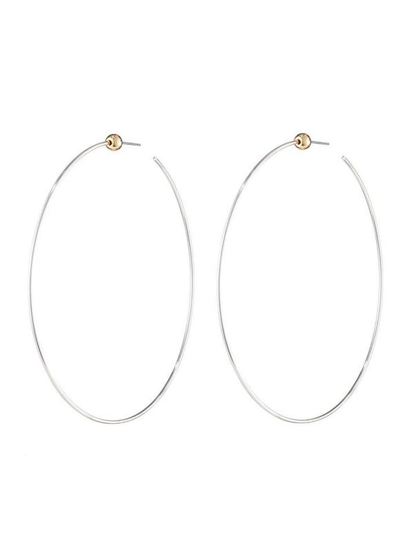 Anine Bing Medium Icon Hoops - Silver/14K gold-dipped brass Anine Bing Medium Icon Hoops - Silver/14K gold-dipped brass