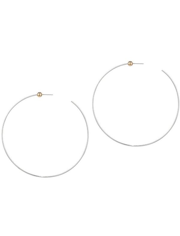 Anine Bing Medium Icon Hoops - Silver/14K gold-dipped brass Anine Bing Medium Icon Hoops - Silver/14K gold-dipped brass