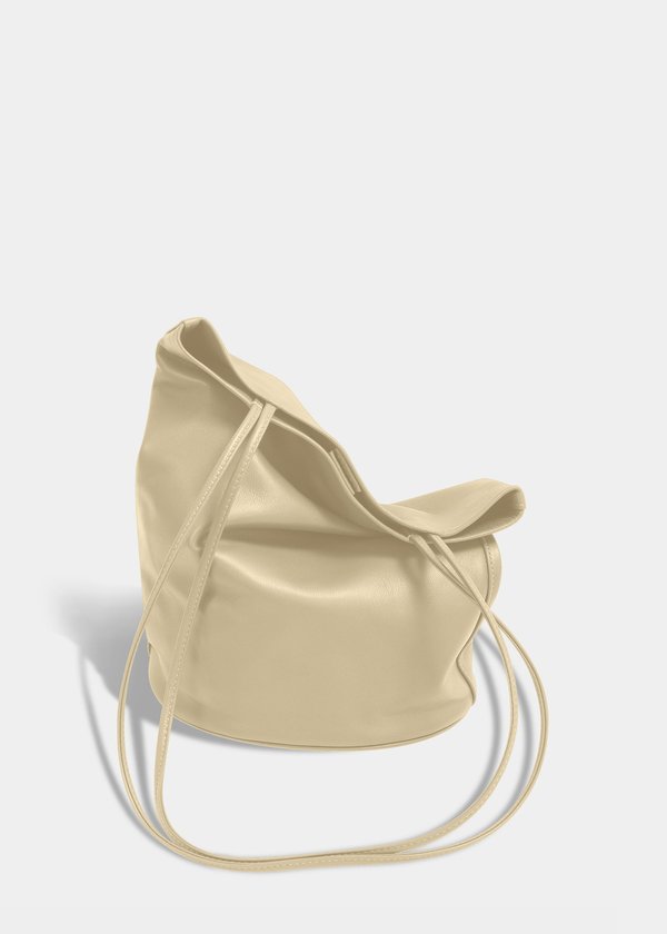 Modern Weaving Slim Lamb Oval Bucket bag - Ecru | Garmentory