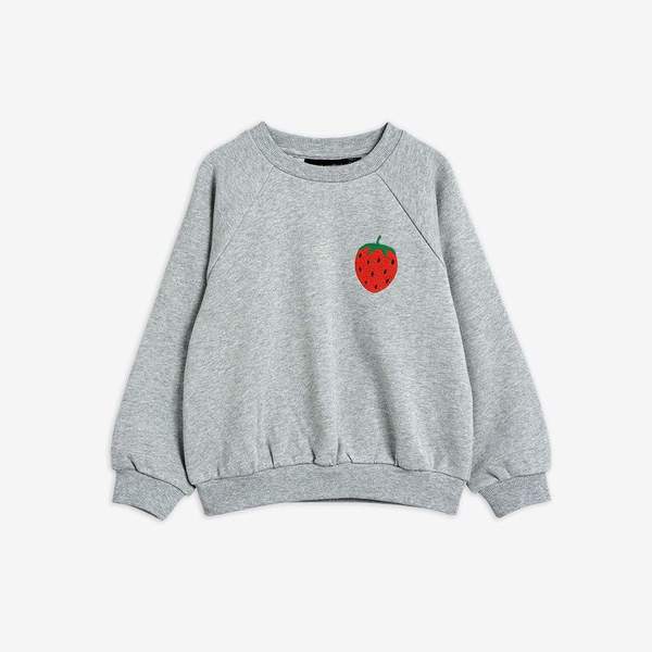 Kids Mini Rodini STRAWBERRY EMBROIDERY SWEATSHIRT - Gray Kids Mini Rodini STRAWBERRY EMBROIDERY SWEATSHIRT - Gray