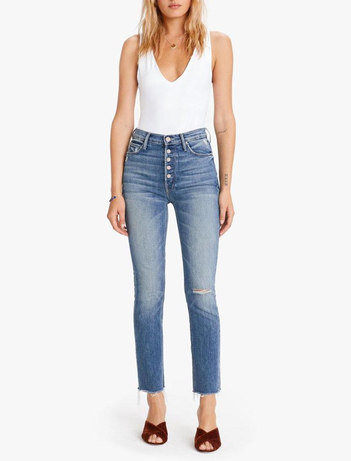 Mother Denim Pixie Dazzler Ankle Fray 