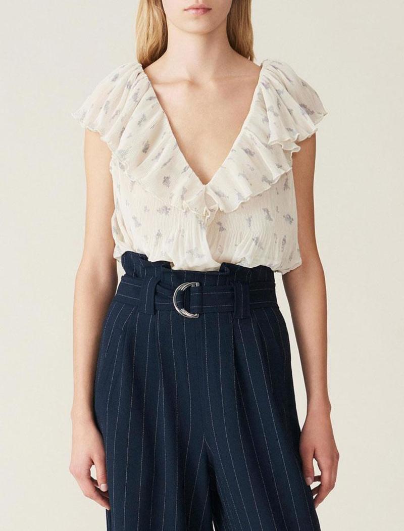 【GANNI】Pleated ette Blouse Ganni Pleated Georgette Blouse | Garmentory