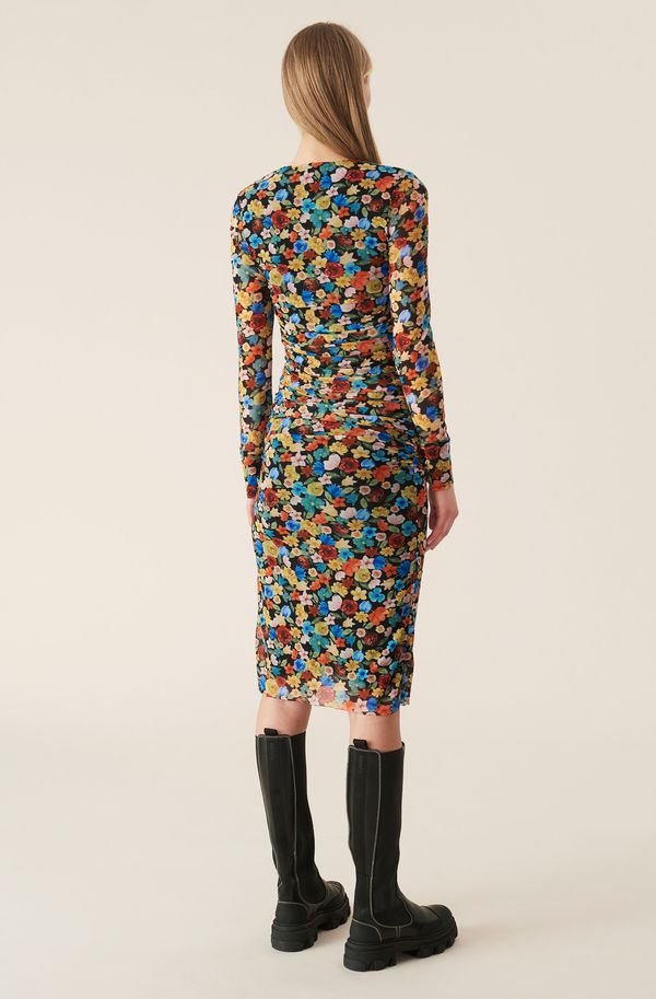 Ganni Printed Mesh Dress - Multicolour | Garmentory