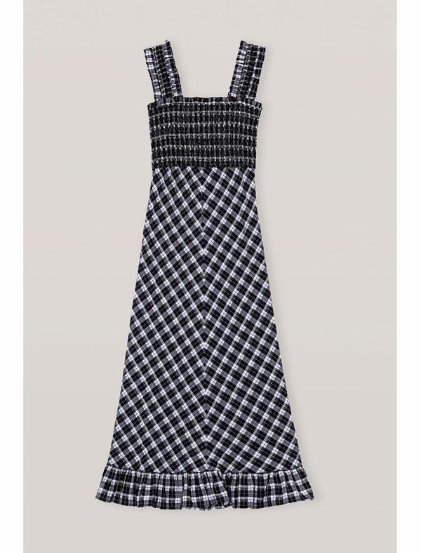 Ganni Seersucker Check Maxi Dress Ganni Seersucker Check Maxi Dress