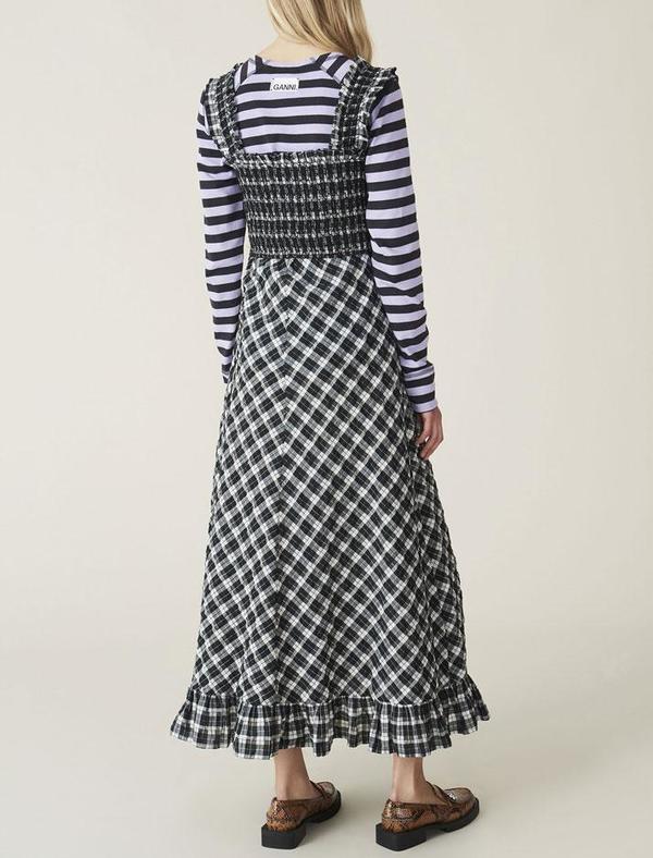 Ganni Seersucker Check Maxi Dress Ganni Seersucker Check Maxi Dress