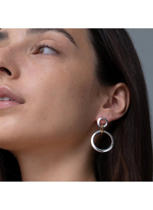 Jenny Bird Trio Drop Links earrings - 14k gold/brass/silver Jenny Bird Trio Drop Links earrings - 14k gold/brass/silver