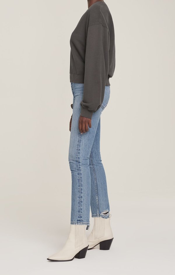 AGOLDE V-Neck Balloon Sleeve Sweatshirt - Foliage AGOLDE V-Neck Balloon Sleeve Sweatshirt - Foliage