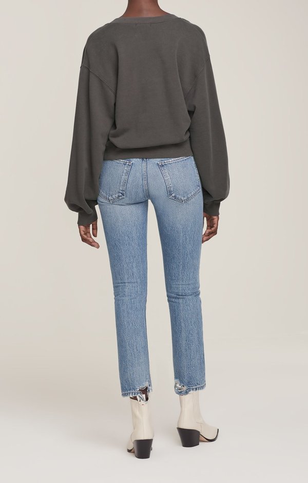 AGOLDE V-Neck Balloon Sleeve Sweatshirt - Foliage AGOLDE V-Neck Balloon Sleeve Sweatshirt - Foliage
