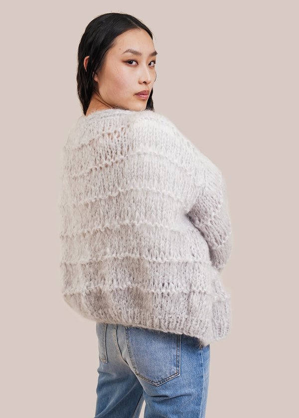 Frisson Knits Becca Cardigan - Silver Frisson Knits Becca Cardigan - Silver