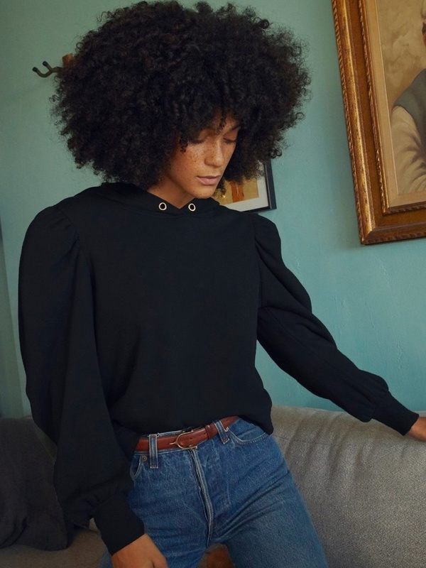 Davina Cropped Hoodie, Black Davina Cropped Hoodie, Black
