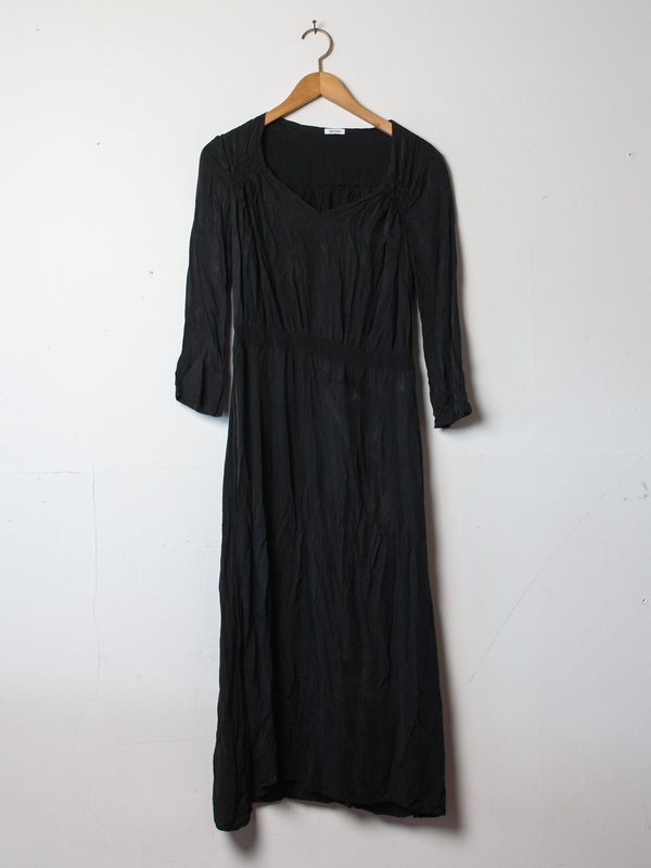 hazel brown ruched shoulder dress - black hazel brown ruched shoulder dress - black