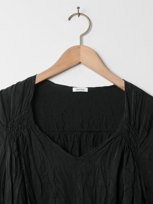 hazel brown ruched shoulder dress - black hazel brown ruched shoulder dress - black