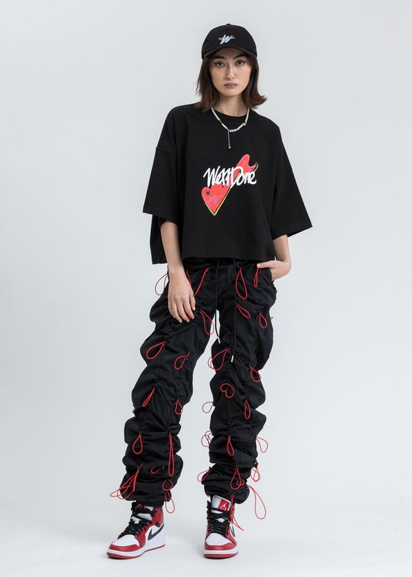 99%is GOBCHANG Pants - Black/Red | Garmentory
