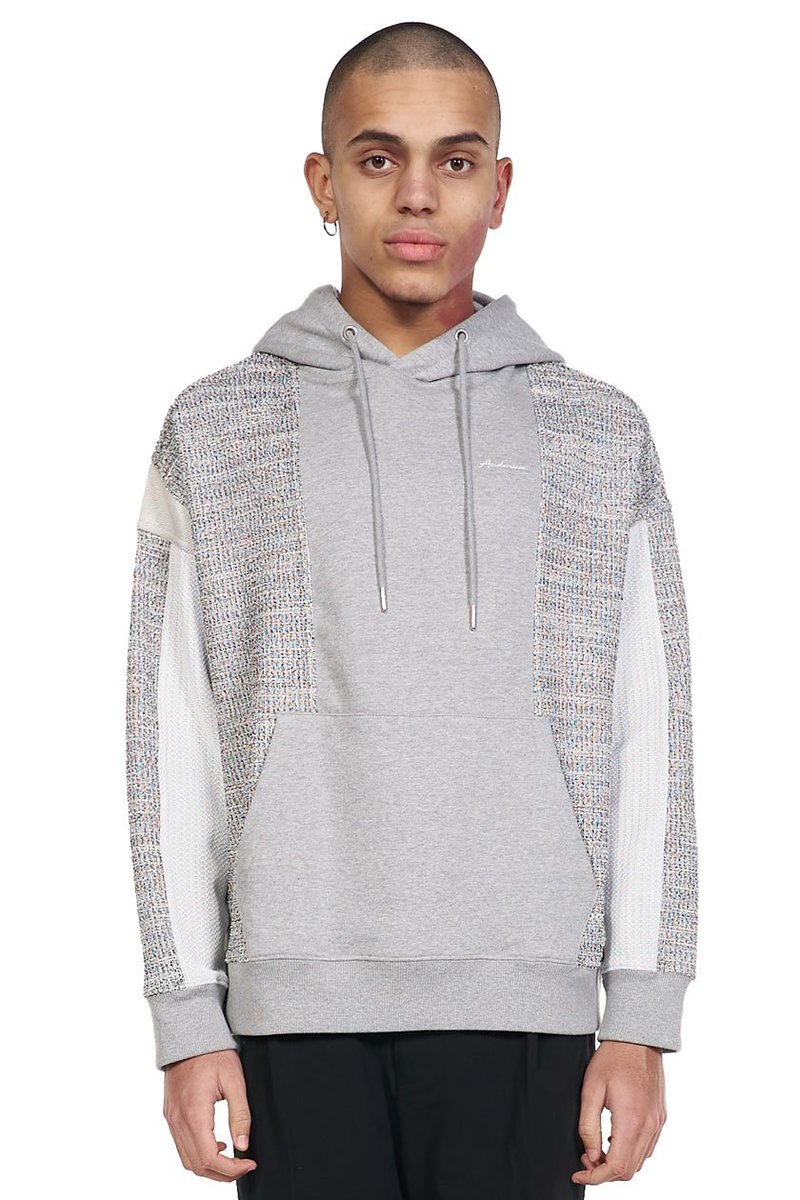 ANDERSSON BELL Fabric Contrast Hoodie - gray | Garmentory 
