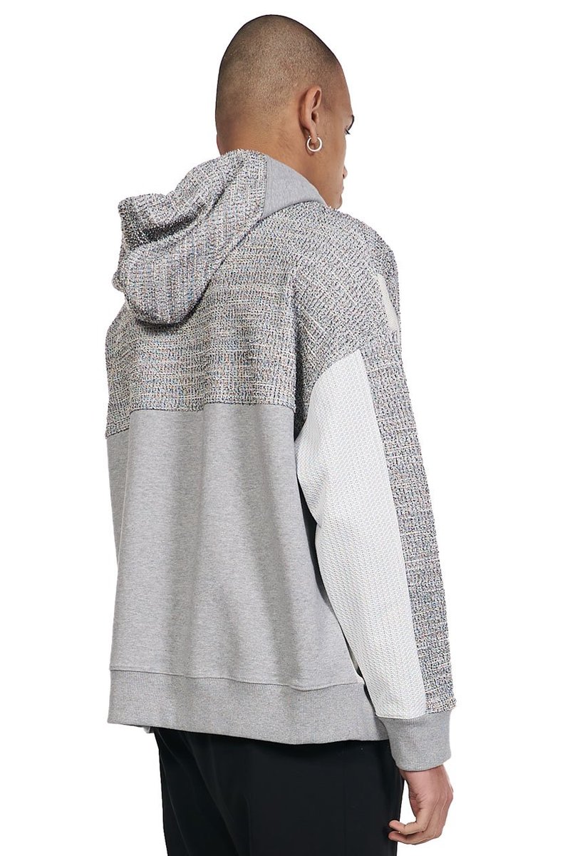ANDERSSON BELL Fabric Contrast Hoodie - gray | Garmentory 