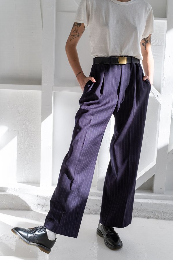 1940's NAVY PINSTRIPE TROUSERS 1940's NAVY PINSTRIPE TROUSERS