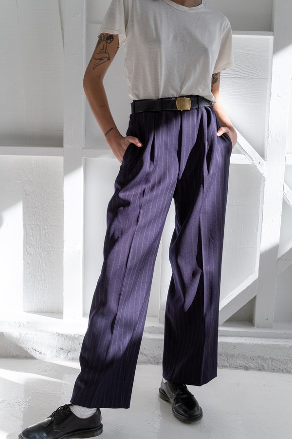 1940's NAVY PINSTRIPE TROUSERS 1940's NAVY PINSTRIPE TROUSERS
