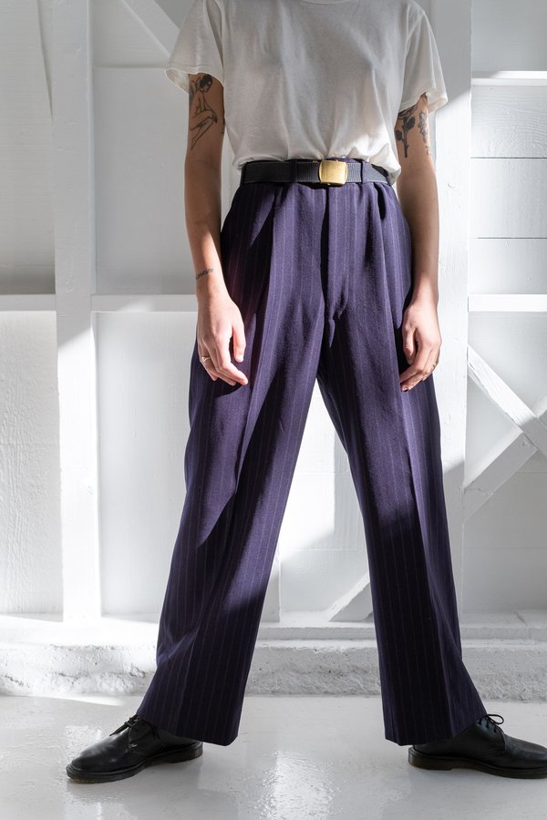 1940's NAVY PINSTRIPE TROUSERS 1940's NAVY PINSTRIPE TROUSERS