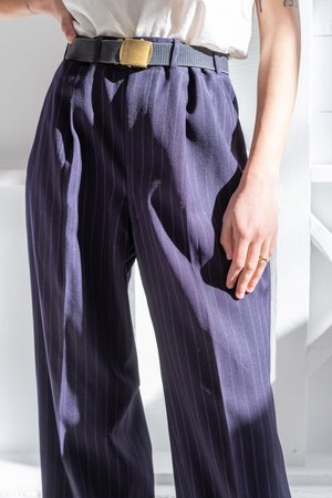1940's NAVY PINSTRIPE TROUSERS 1940's NAVY PINSTRIPE TROUSERS