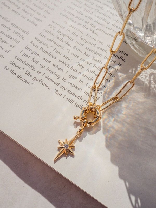 Five and Two Merritt necklace - 14k gold plated/brass Five and Two Merritt necklace - 14k gold plated/brass