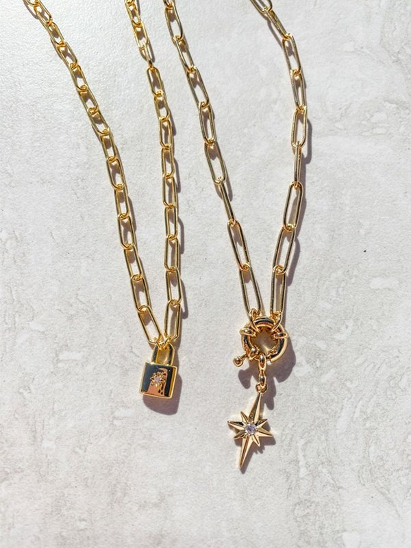 Five and Two Merritt necklace - 14k gold plated/brass Five and Two Merritt necklace - 14k gold plated/brass