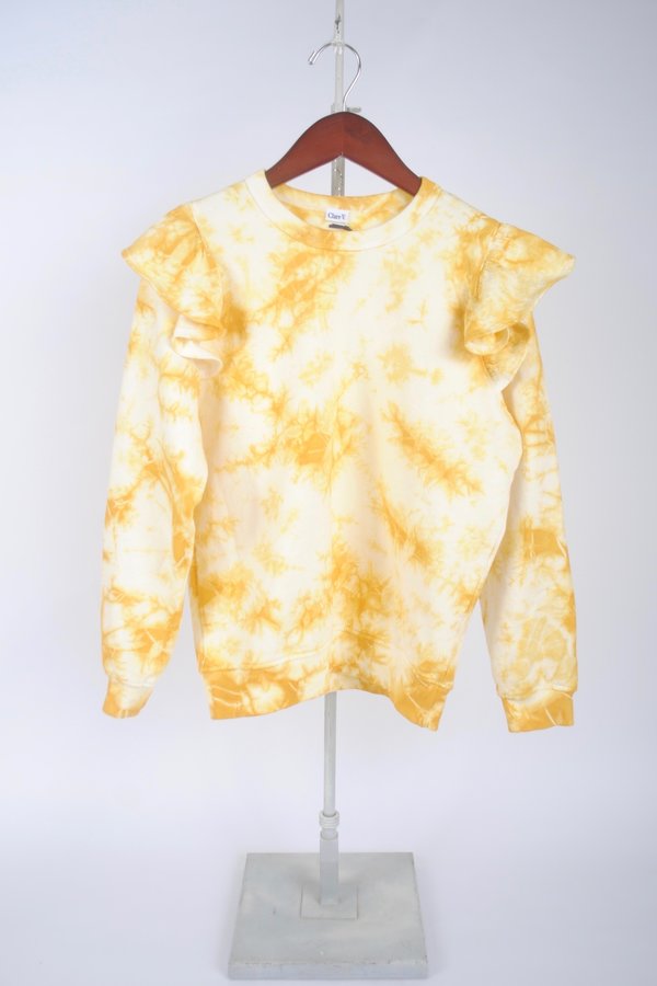 Clare V. Ruffle Sweatshirt - Marigold Cloud Tie Dye Clare V. Ruffle Sweatshirt - Marigold Cloud Tie Dye