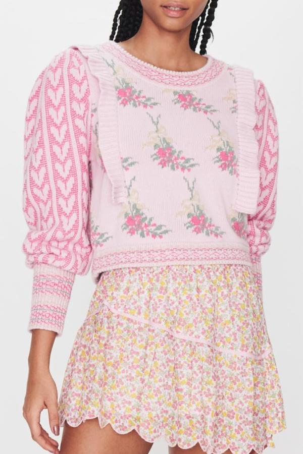 LoveShackFancy WARWICK PULLOVER Blush pink XS LoveShackFancy WARWICK PULLOVER Blush pink XS