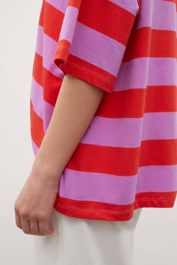 Kowtow Oversized Boxy Tee - red/purple stripe Kowtow Oversized Boxy Tee - red/purple stripe