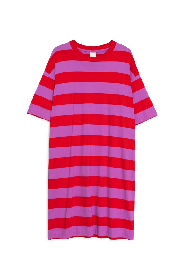 Kowtow T-Shirt Dress - Red/Purple Stripe Kowtow T-Shirt Dress - Red/Purple Stripe