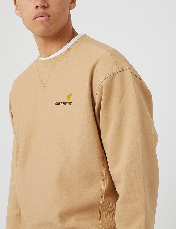 Carhartt-WIP American Script Sweatshirt - Dusty Hamilton Brown Carhartt-WIP American Script Sweatshirt - Dusty Hamilton Brown