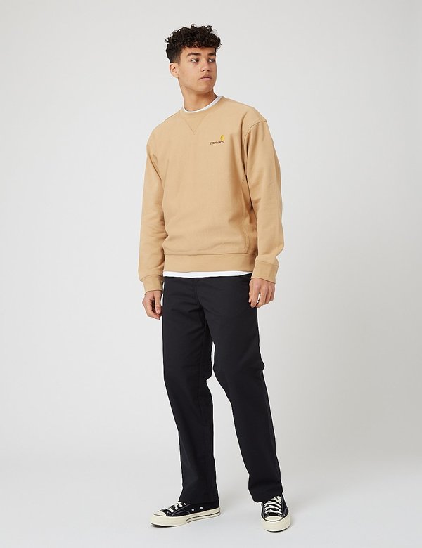 Carhartt-WIP American Script Sweatshirt - Dusty Hamilton Brown Carhartt-WIP American Script Sweatshirt - Dusty Hamilton Brown