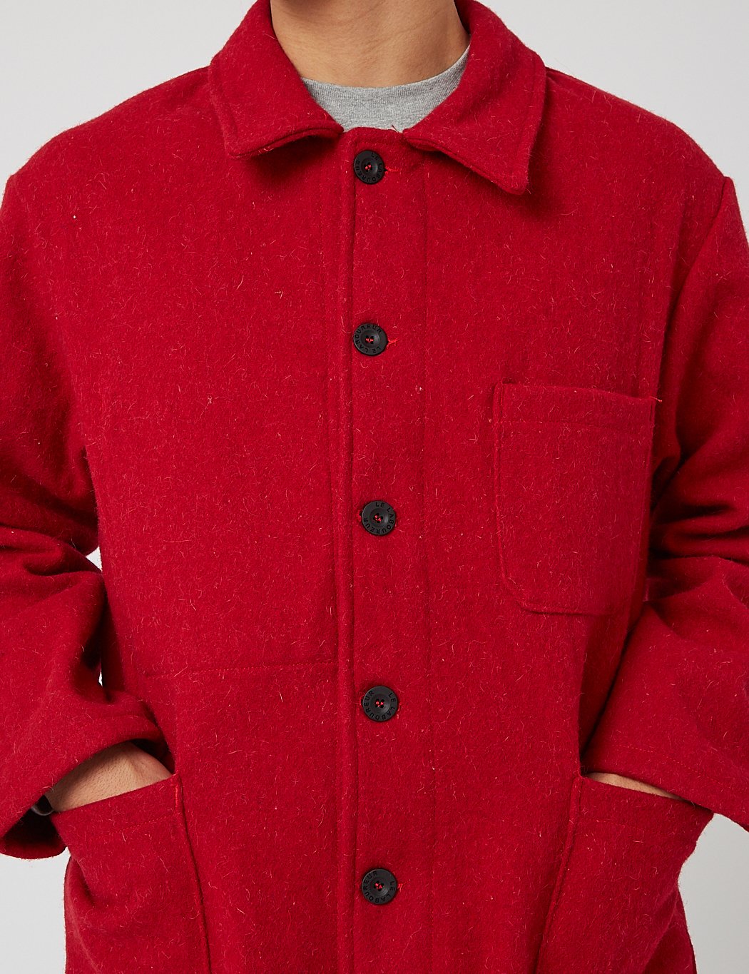 Le Laboureur Wool Work Jacket - Red | Garmentory