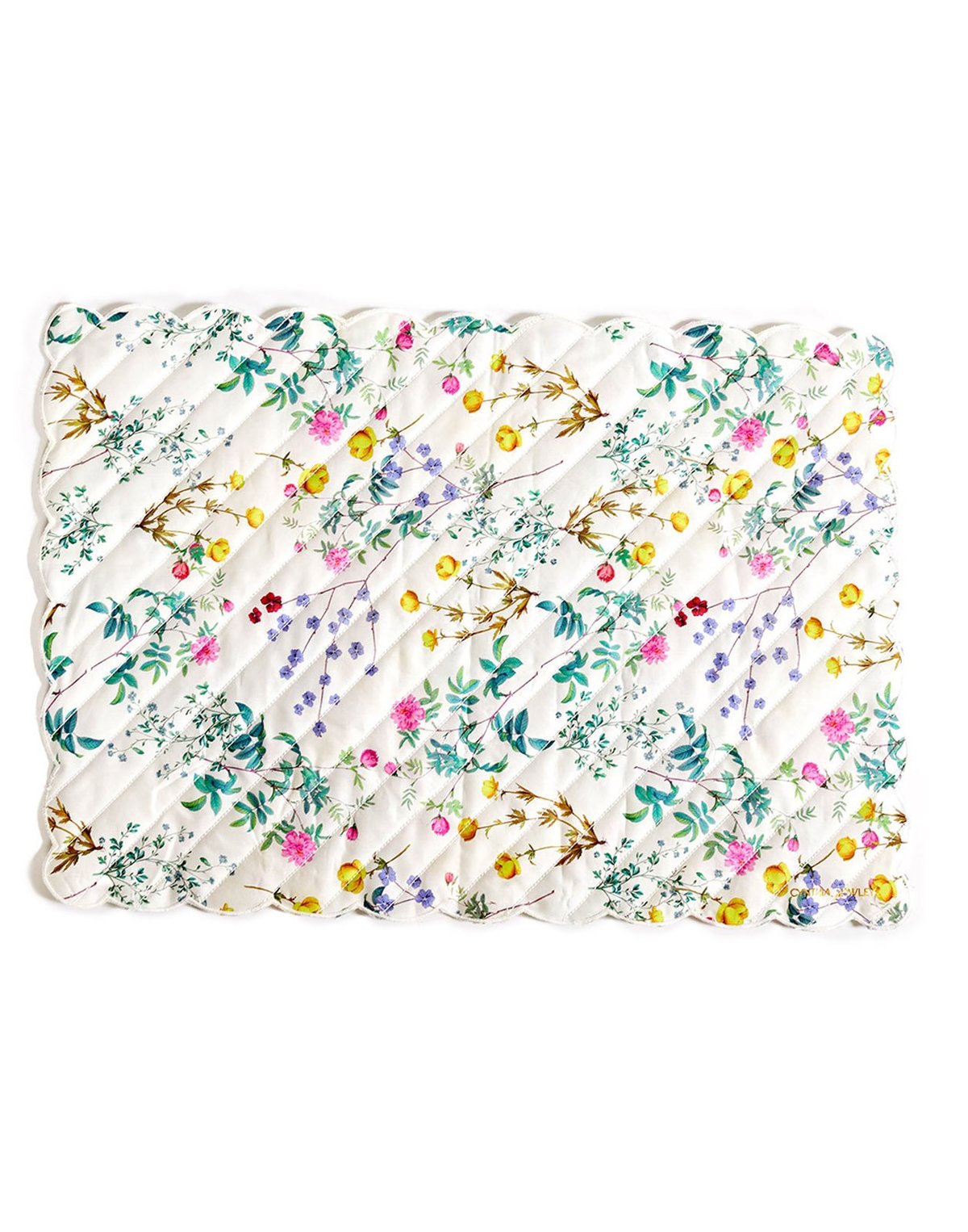 Cynthia Rowley Quilted Cotton Placemat White Floral Garmentory