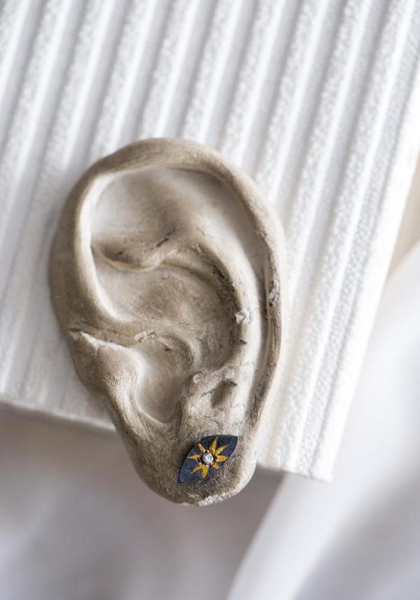 Acanthus Evil Eye Studs Earrings - Gold/Silver Acanthus Evil Eye Studs Earrings - Gold/Silver