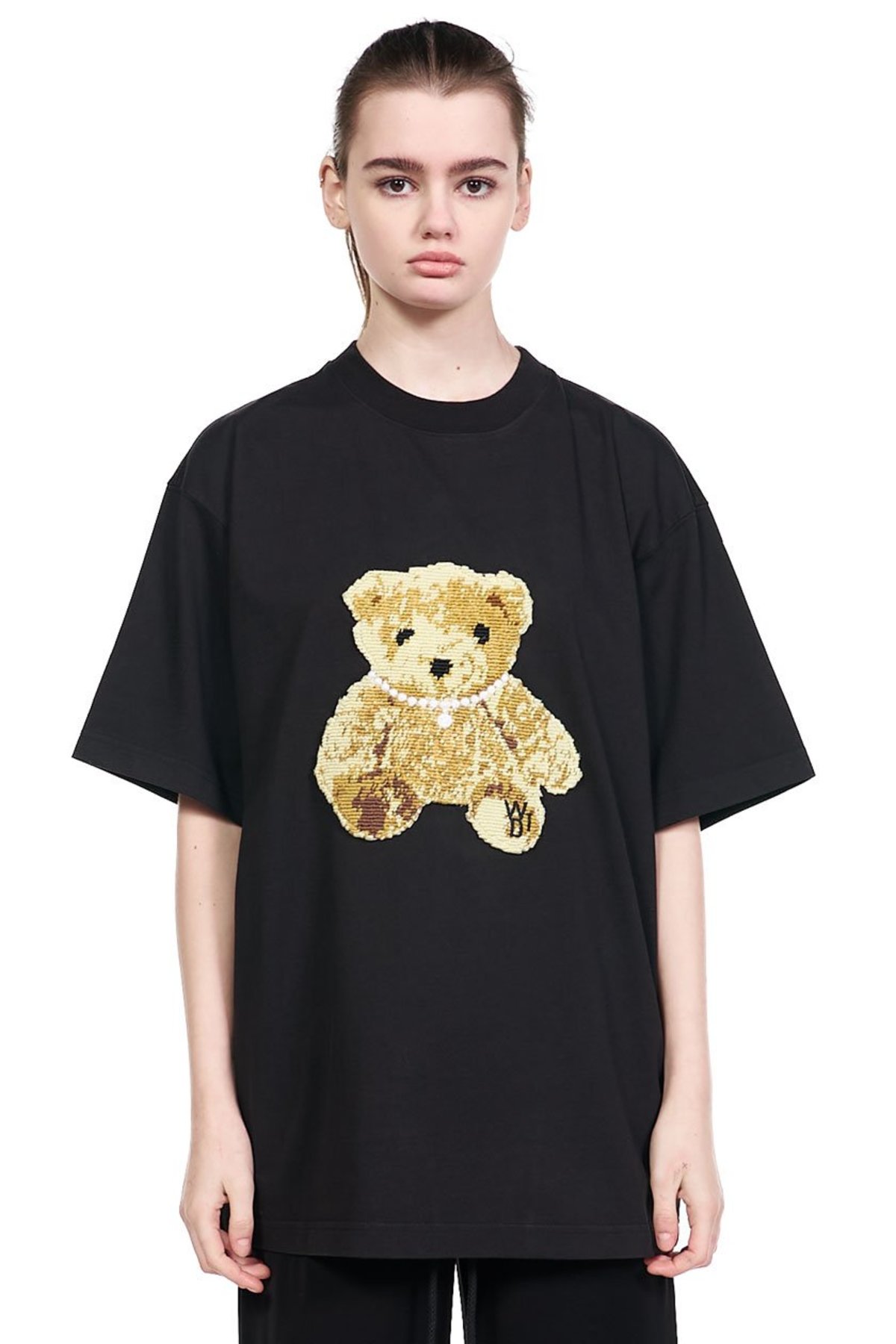 We11Done ♥ Spray Teddy T-Shirt /追跡付 ウェルダン - WE11DONE | TEDDY SLEEVED TSHIRT-Black-Sの通販