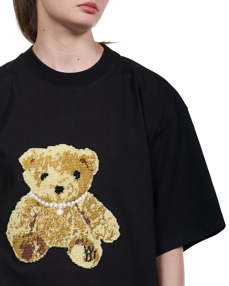 【関税込み】We11done ブラック Teddy Bear プリントTシャツ 関税込み】We11done ブラック Teddy Bear プリントTシャツ